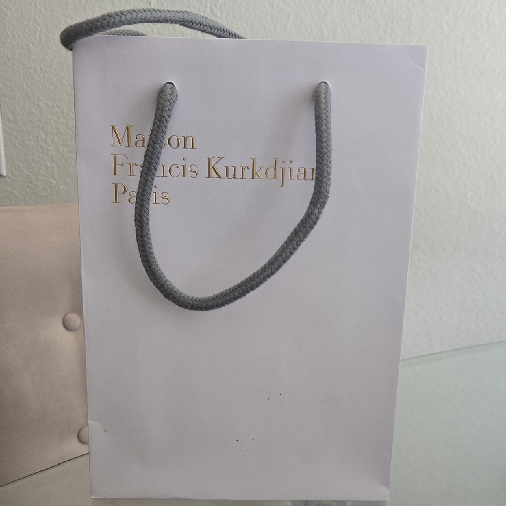 Maison Francis Kurkdjian White Bag with Gray Handles